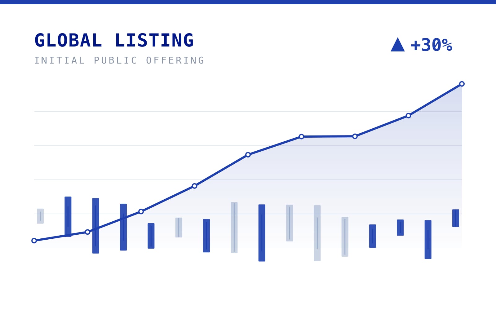 Abstract blue-and-white illustration of converging frontier-technology sectors